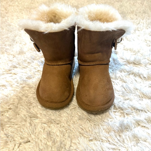 UGG Brown Kids Boots with Cream Fur